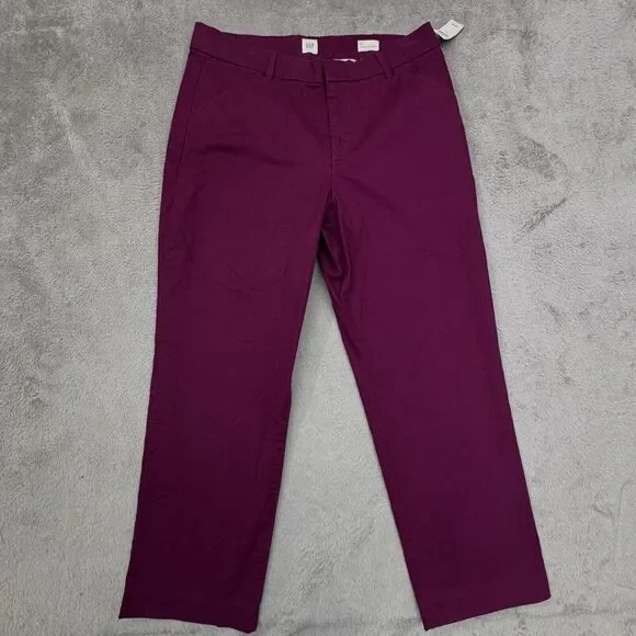 Gap NWT Slim Ankle Khaki Women's Size 14 (W34in x 26in.) Dark Raspberry - Picture 1 of 11